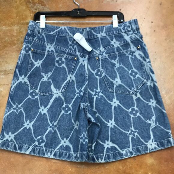 Louis Vuitton Blue Jean Shorts with Geometric Pattern - Picture 8 of 12